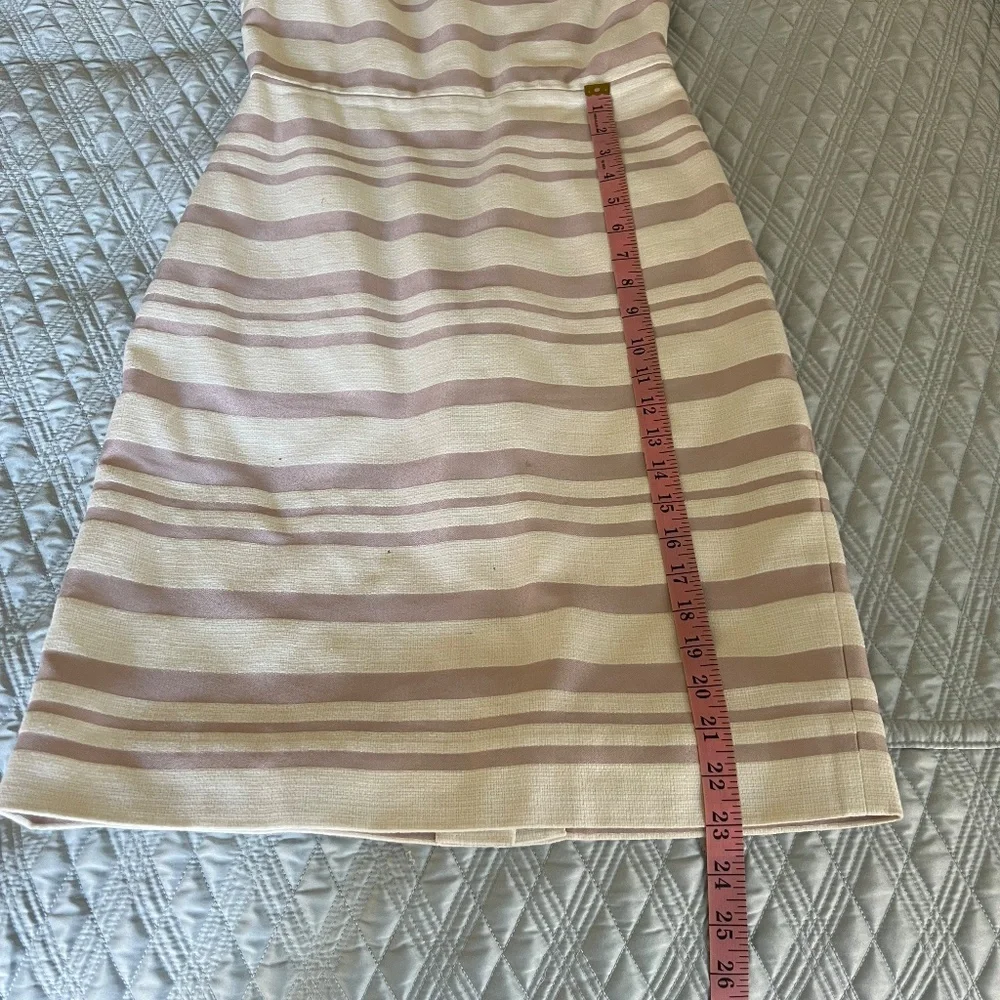 J. Crew Pink and White Striped Cap Sleeve Suiting Dress Size 2